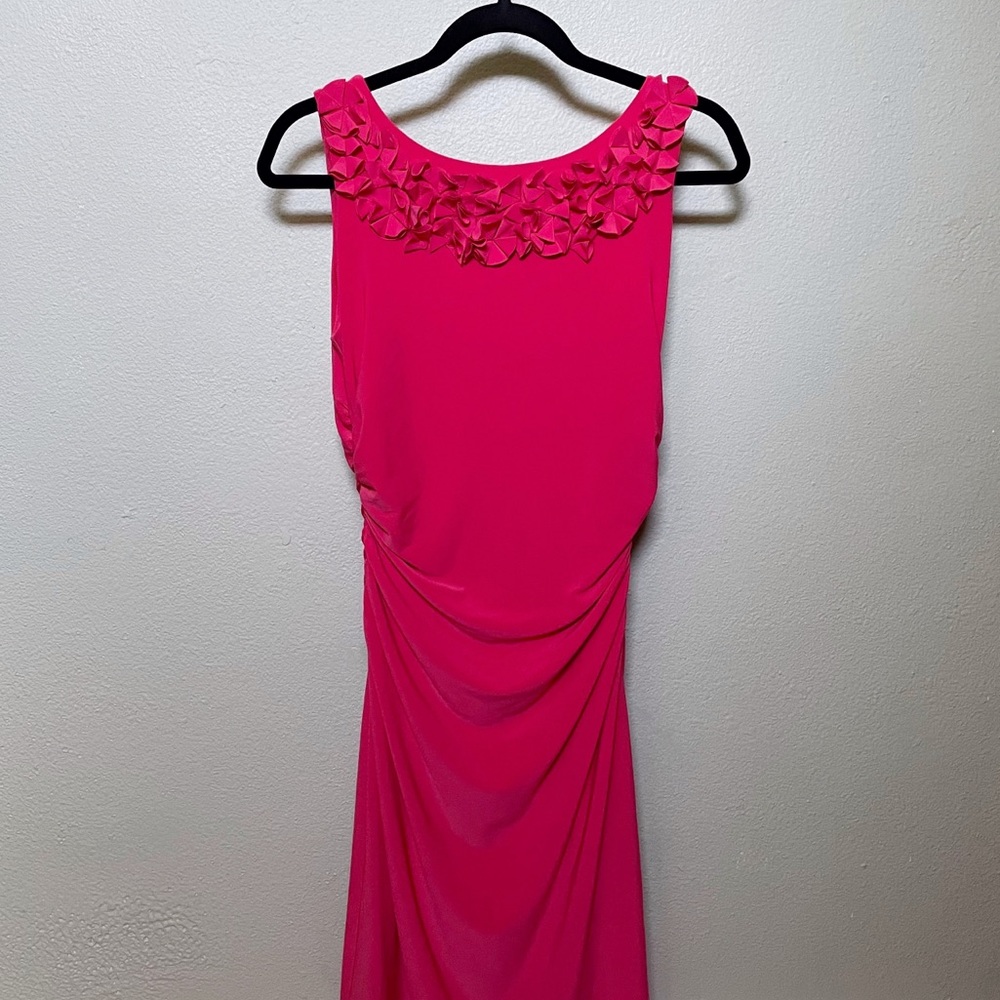 Pink Ruched Floral Dress